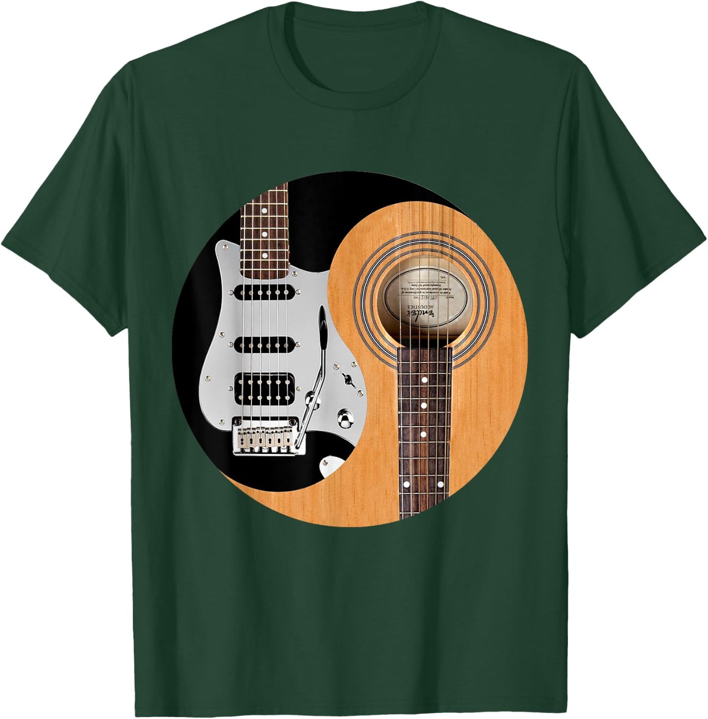 Guitar Yin Yang Acoustic And Electric Guitars T-Shirt - T-Shirt | Forest