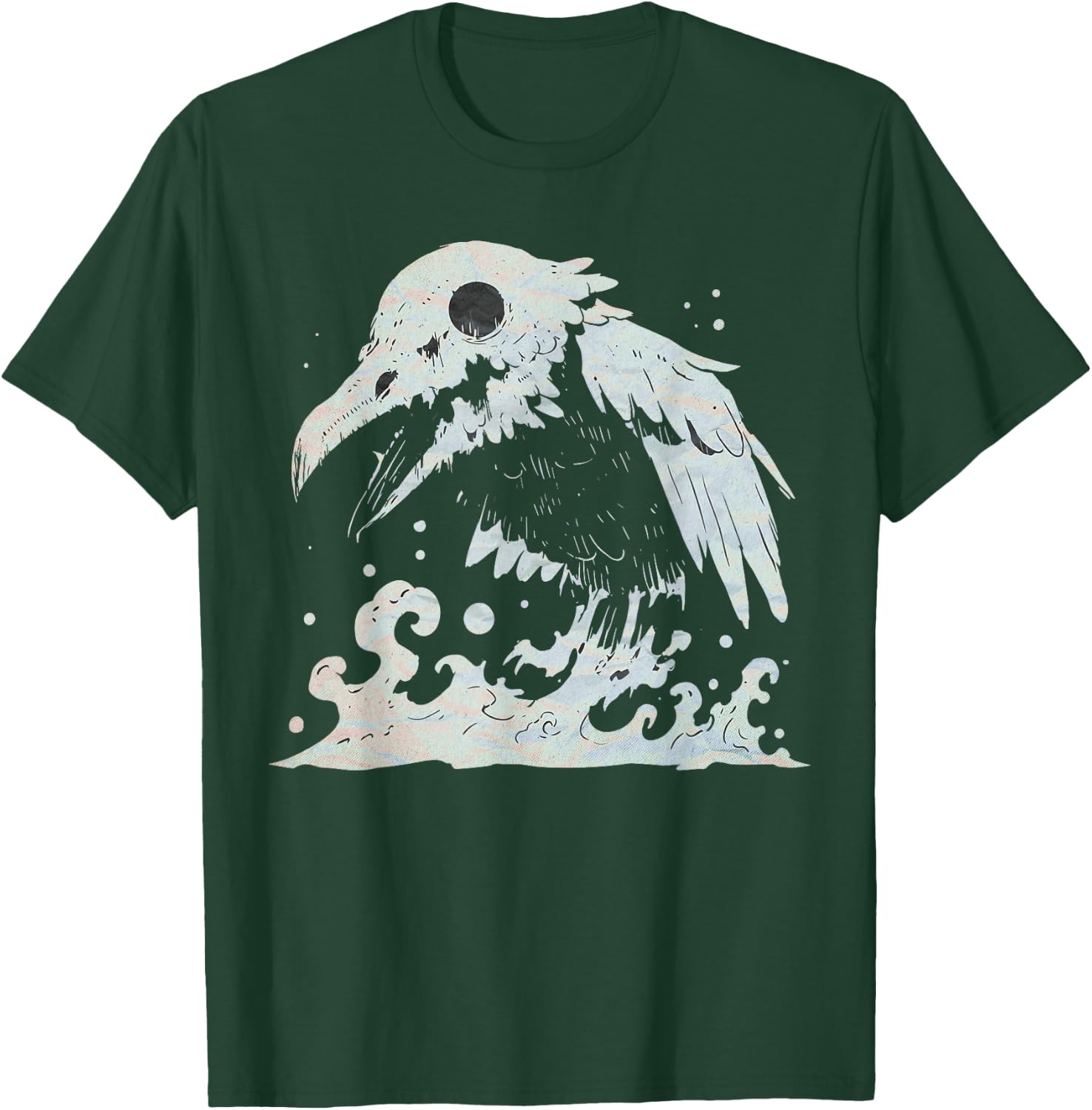 Avian Pastel Goth Bird Lover Halloween Spooky Corvid Crow T-Shirt - T-Shirt | Forest