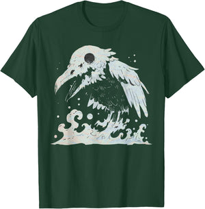 Avian Pastel Goth Bird Lover Halloween Spooky Corvid Crow T-Shirt - T-Shirt | Forest