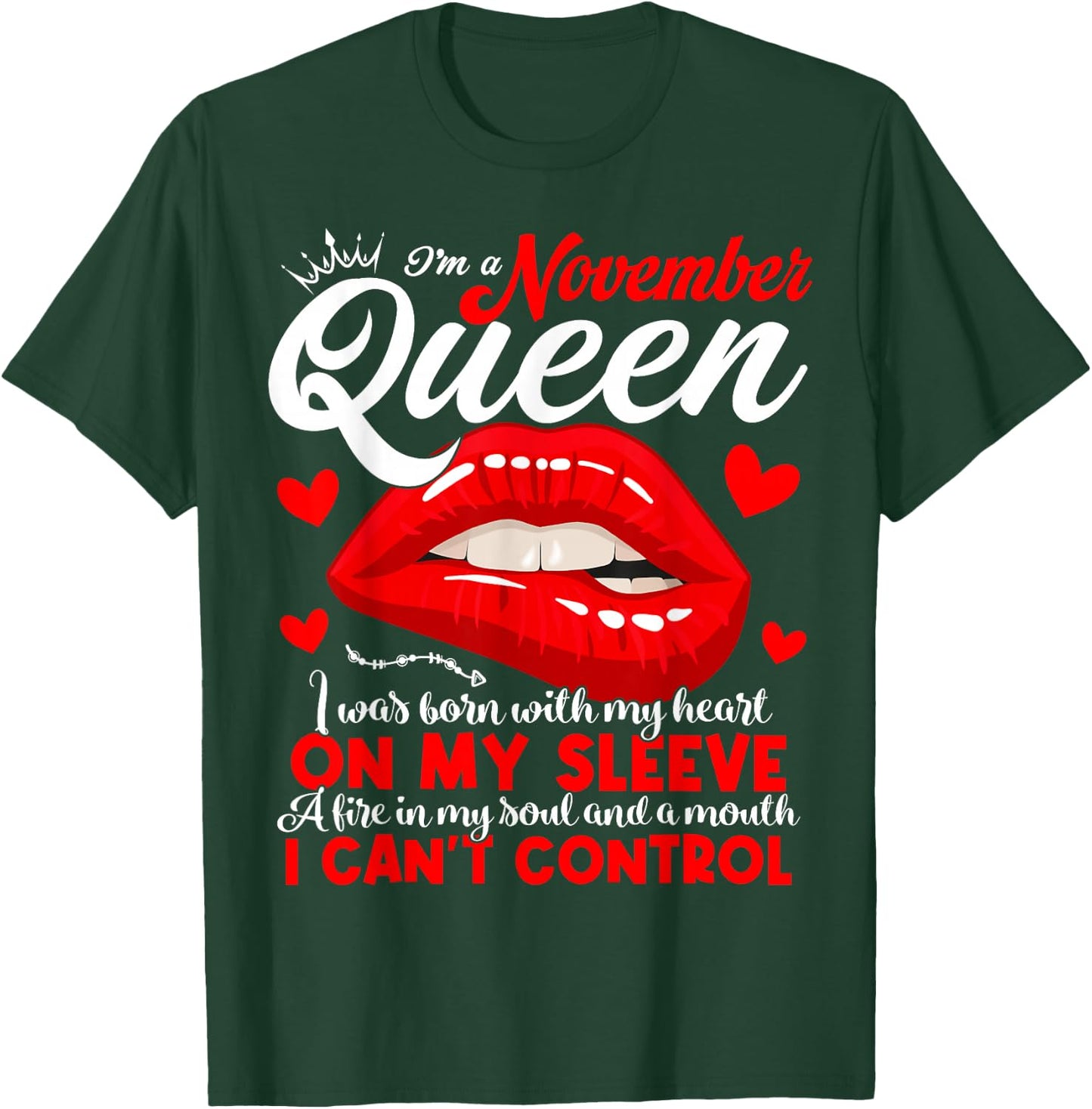 A Queen Was Born in November Women Girls November Birthday T-Shirt - T-Shirt | Forest