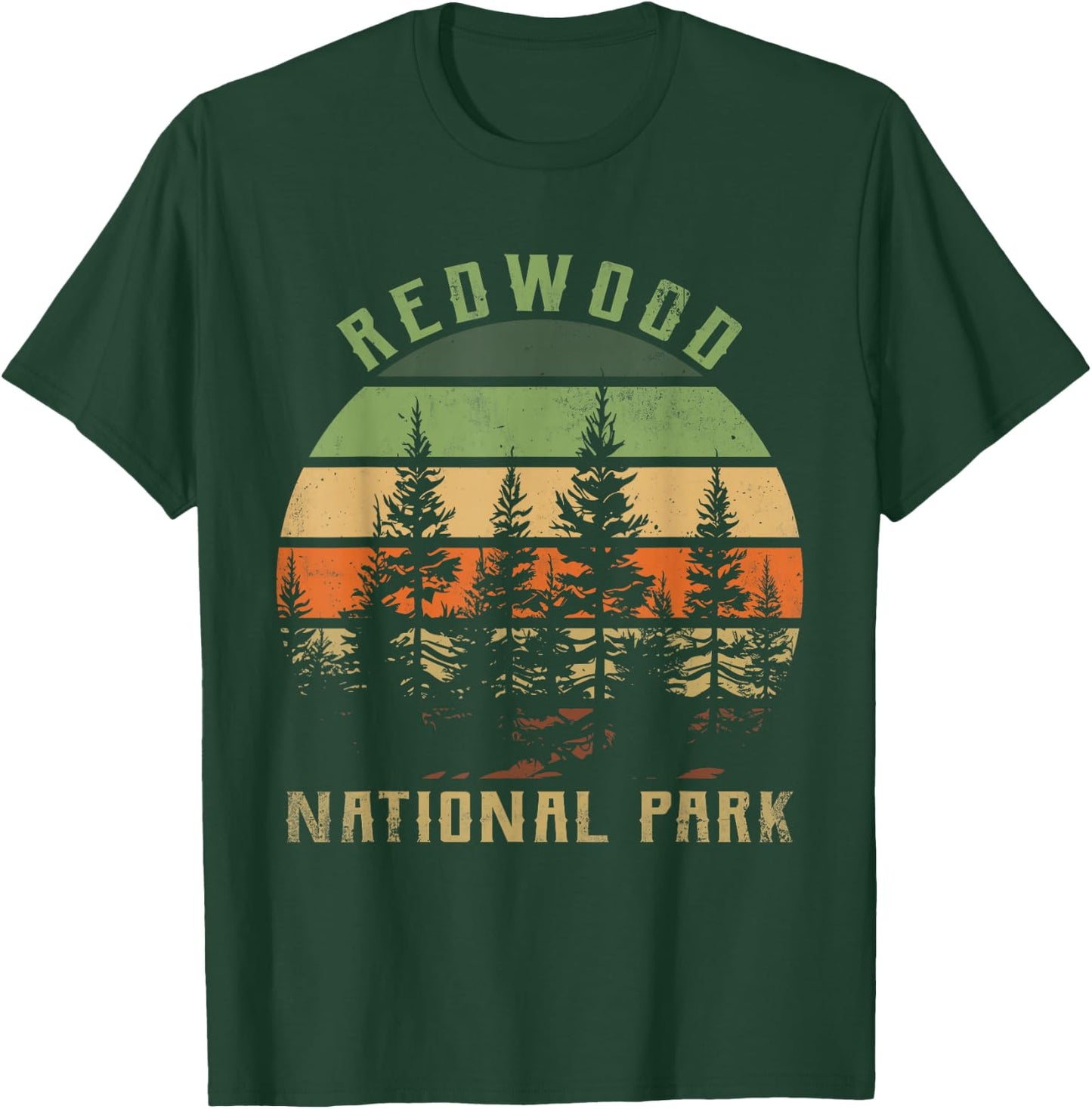 Retro Vintage Redwood National Park for kids Hiking Camping T-Shirt - T-Shirt | Forest