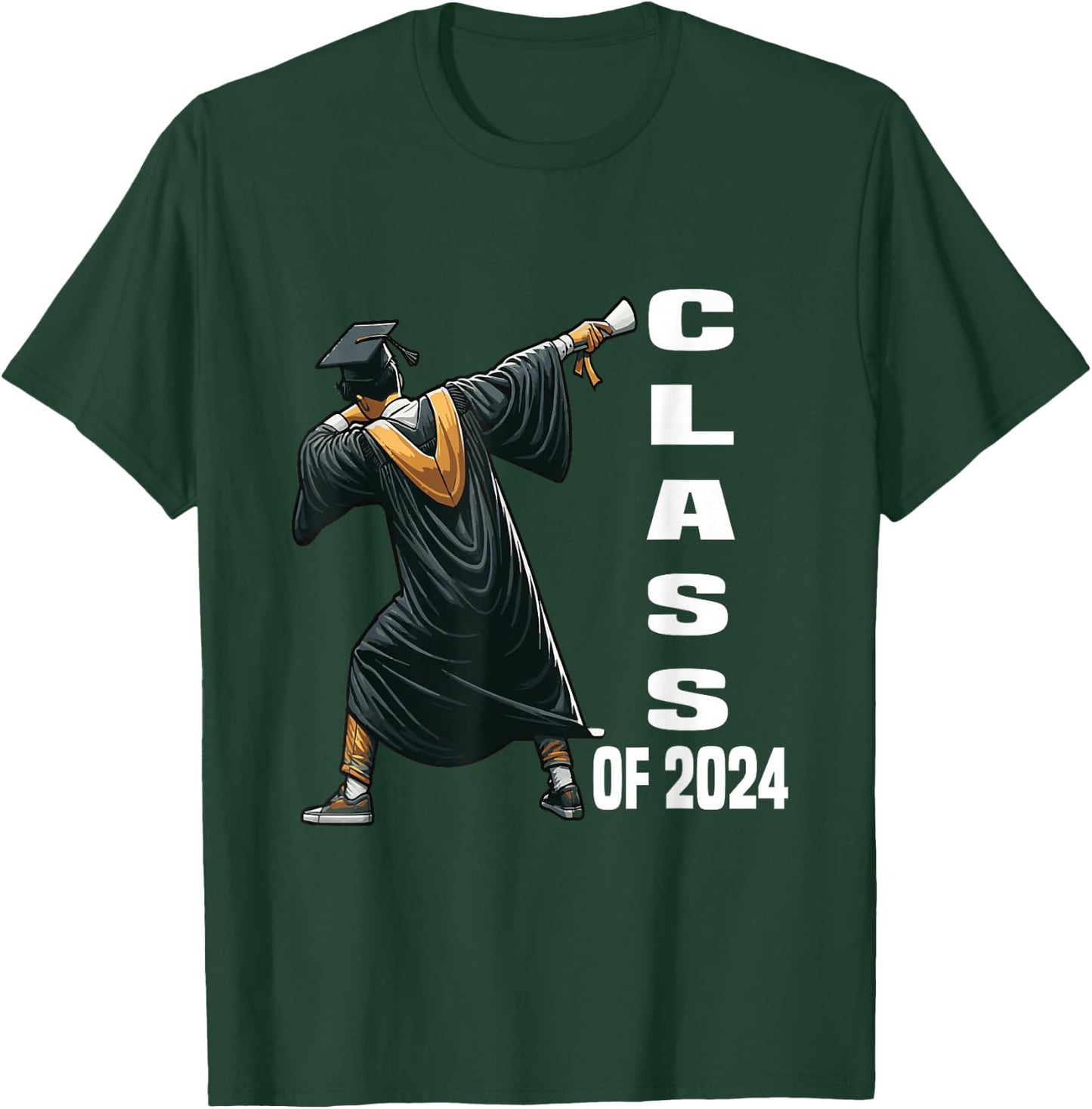Dabbing Graduation Class Of 2024 Men Funny Graduation T-Shirt - T-Shirt | Forest