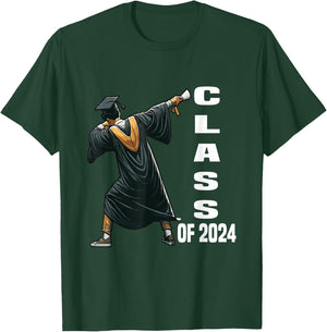 Dabbing Graduation Class Of 2024 Men Funny Graduation T-Shirt - T-Shirt | Forest