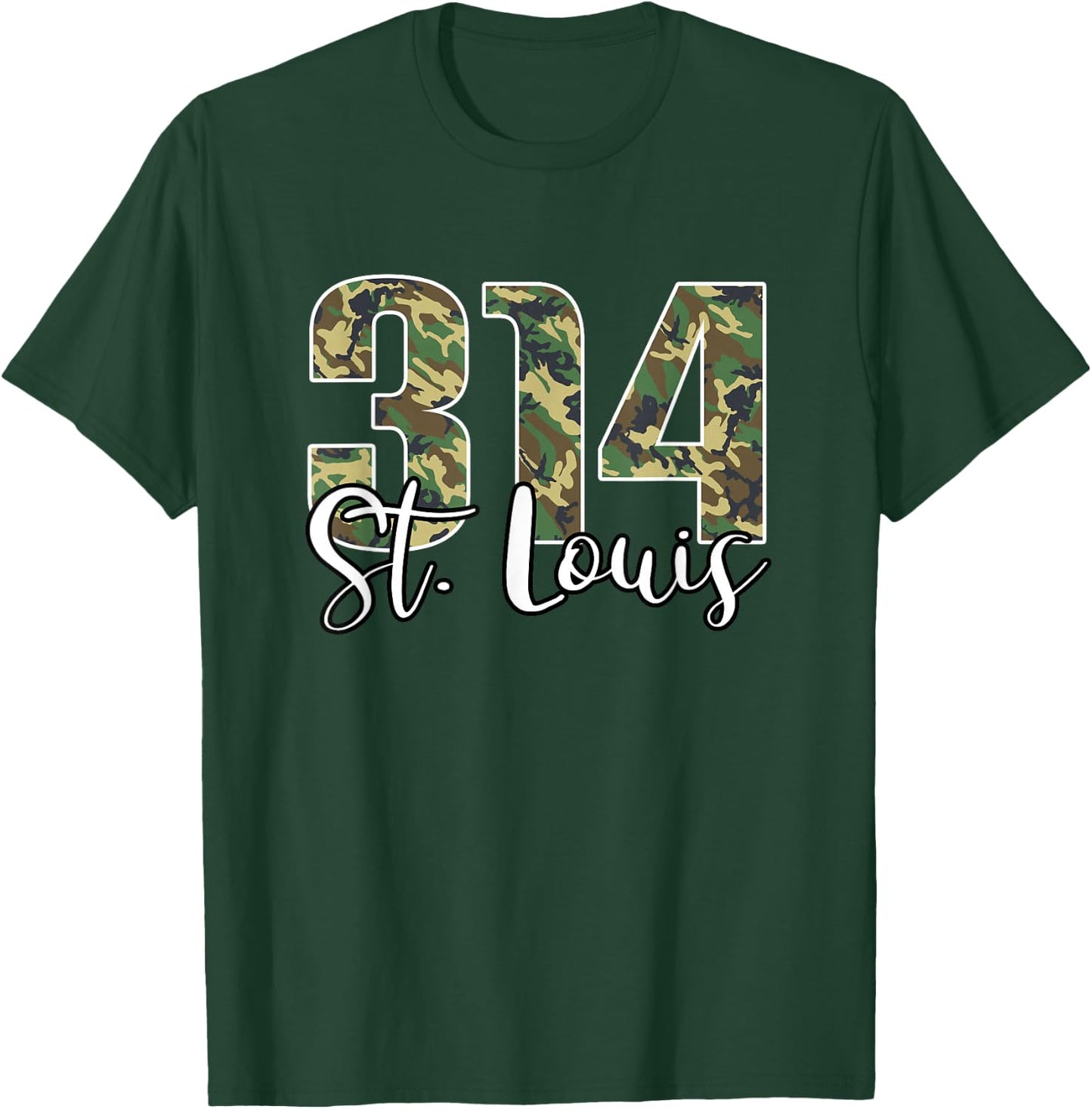 314 St. Louis Missouri Camo Camouflage T-Shirt - T-Shirt | Forest