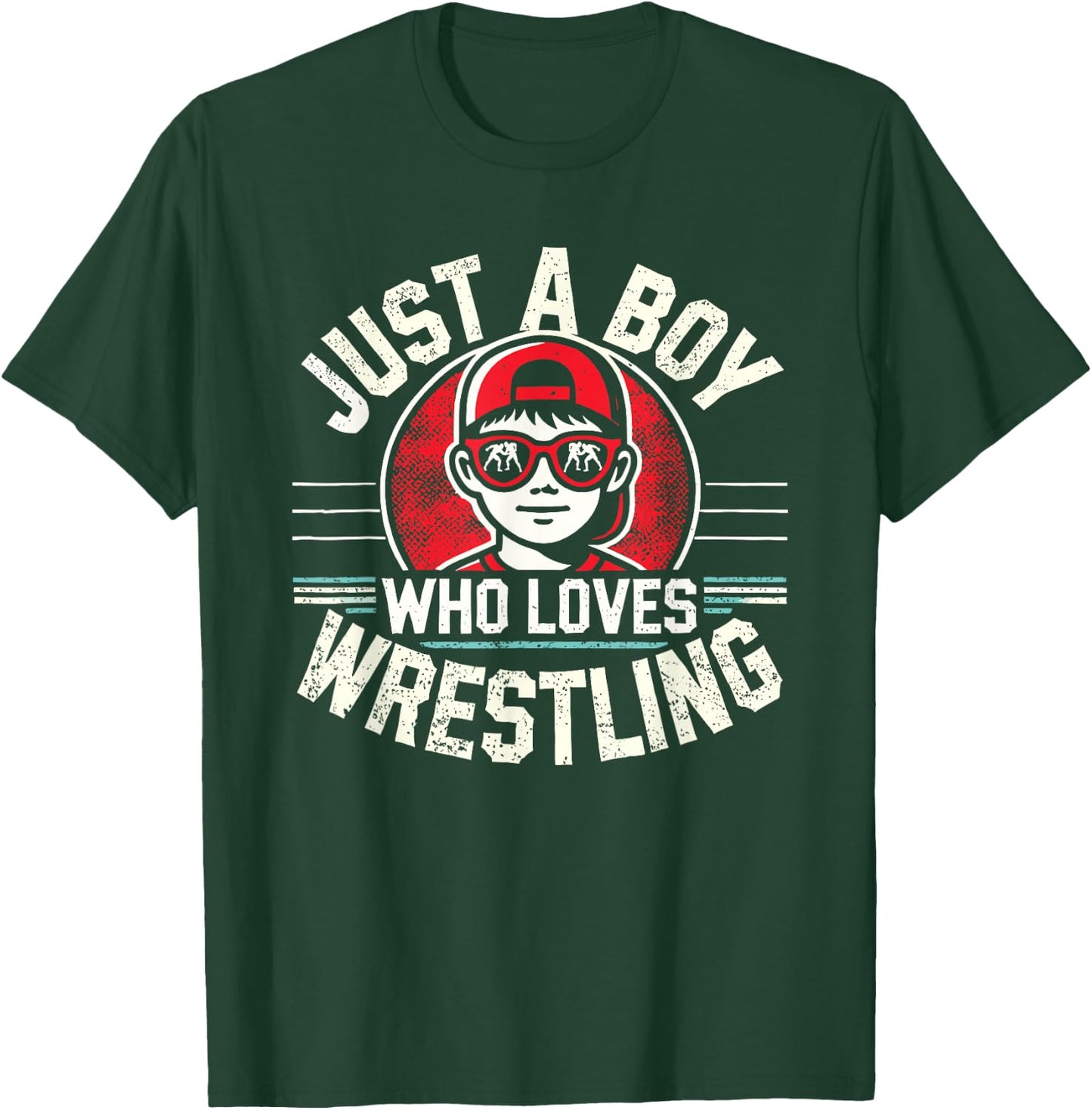 Just A Boy Who Loves Wrestling, Boys & Kids, Wrestler T-Shirt - T-Shirt | Forest
