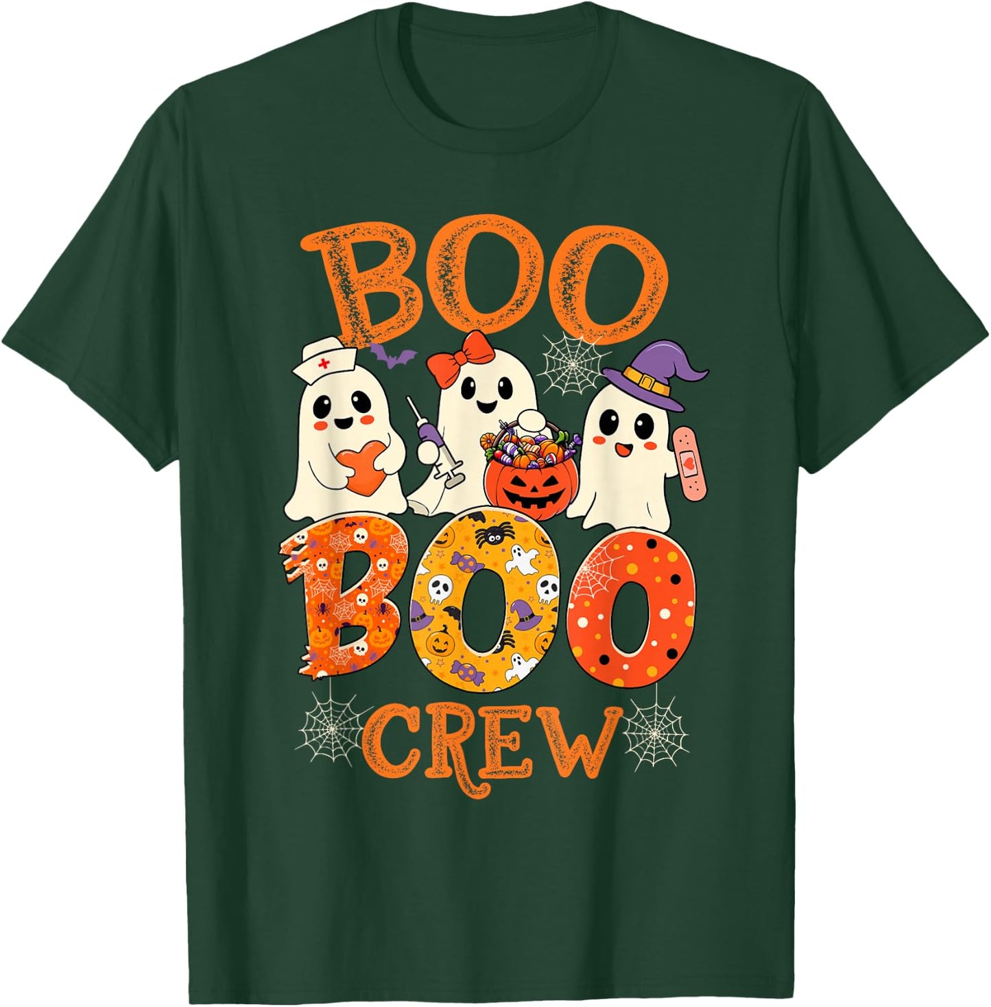 Nurse Boo Crew Funny Ghost Halloween Spooky Costume Nurse T-Shirt - T-Shirt | Forest