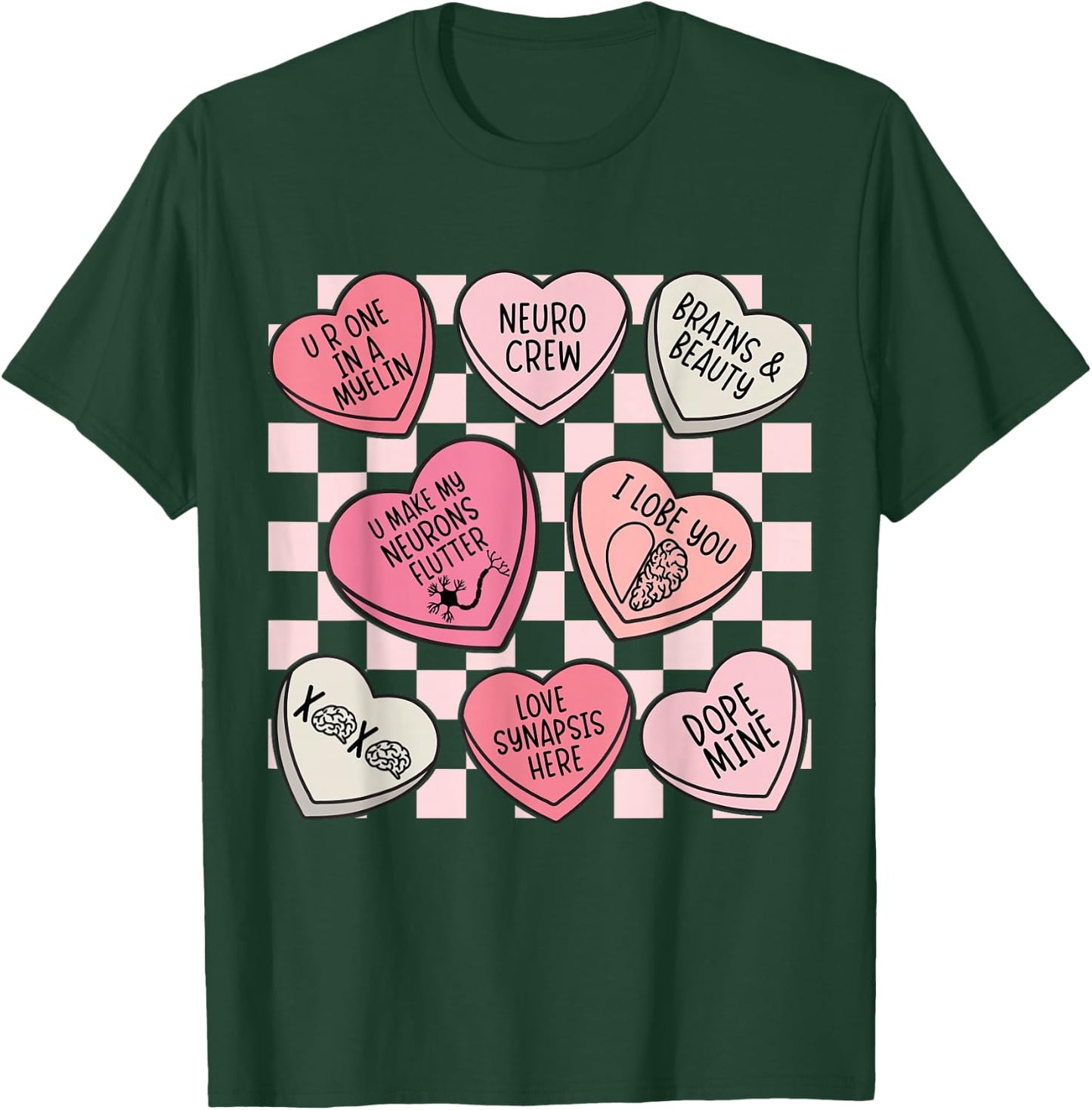 Neurology Nursing Valentines Neuro Nurse Neurologist Brain T-Shirt - T-Shirt | Forest
