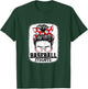 Cute Baseball Mom Messy Bun Mommy Baseball Player Women T-Shirt - T-Shirt | Forest