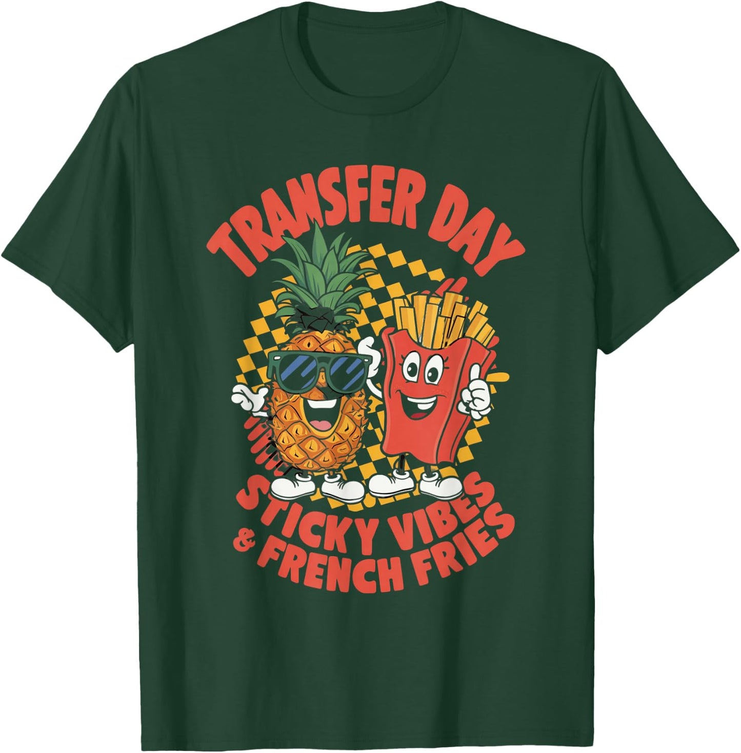 Groovy Transfer Day Sticky Vibes IVF Couple Embryo T-Shirt - T-Shirt | Forest