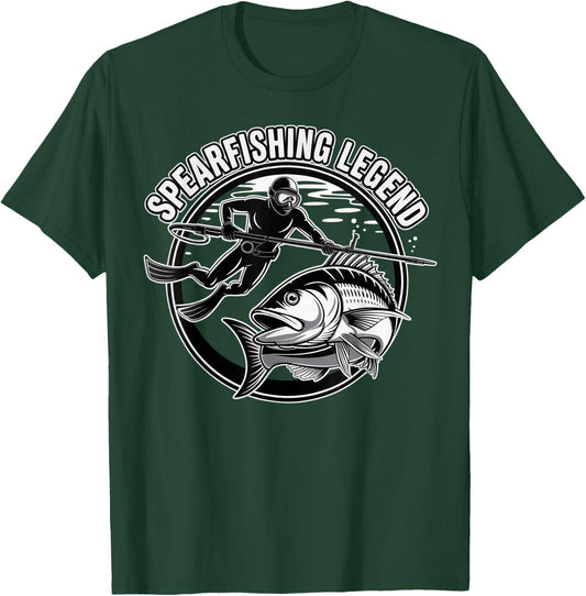 Spearfishing Legend Fisherman Fish Angler Spearfishing T-Shirt - T-Shirt | Forest
