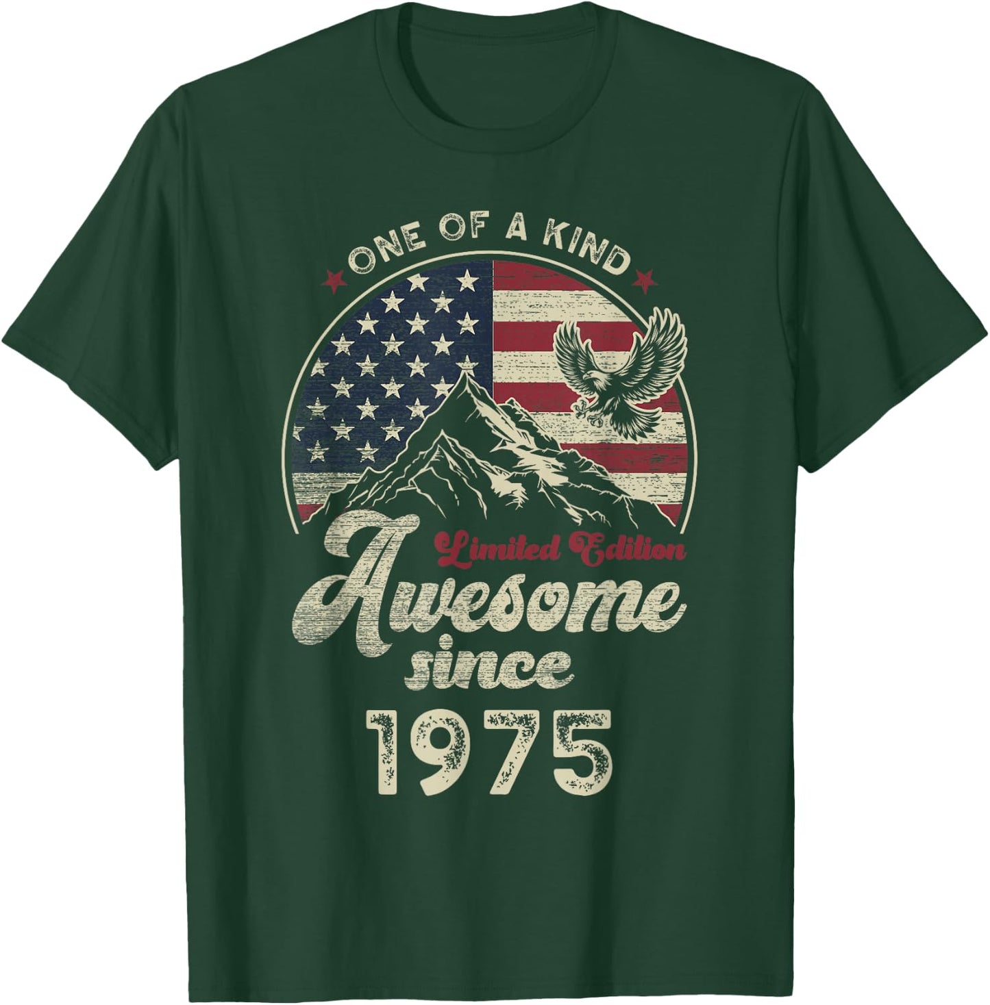 Awesome Since 1975 American Flag 51st Birthday Patriotic T-Shirt - T-Shirt | Forest