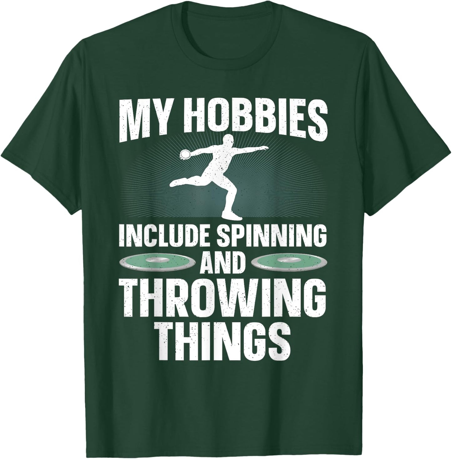 Discus Throwing Art Women Athletics Discus Thrower T-Shirt - T-Shirt | Forest