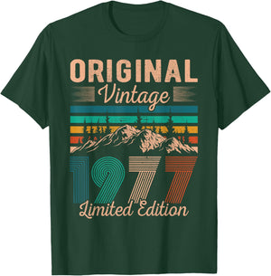 Legendary Since 1977 Birthday Hiking Mountains Vintage 1977 T-Shirt - T-Shirt | Forest