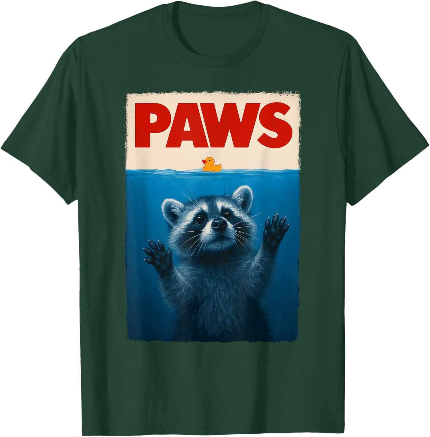 Paws Raccoon Trash Retro Men Kids Women Funny Raccoon T-Shirt - T-Shirt | Forest