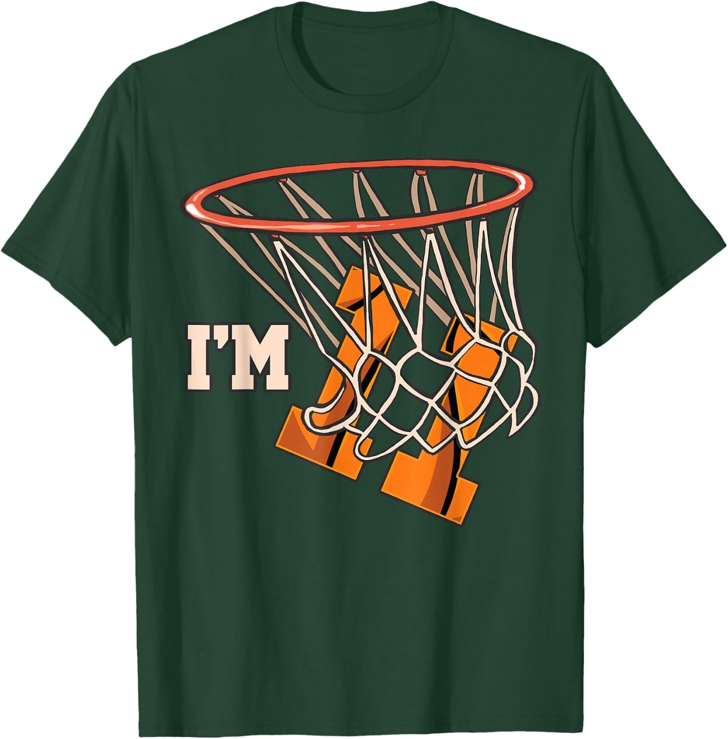 I'm 11 Basketball Theme Birthday Party Celebration 11th T-Shirt - T-Shirt | Forest