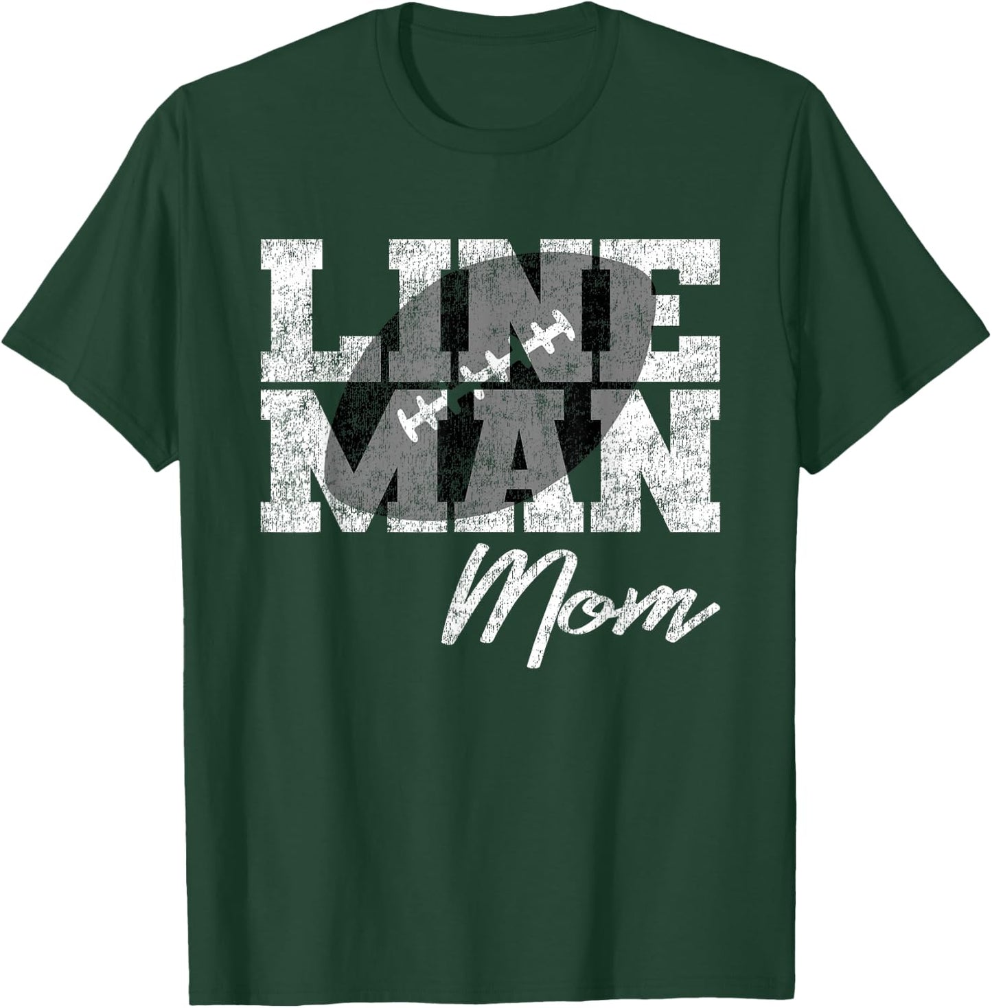 Lineman Mom - Football Player Matching Family T-Shirt - T-Shirt | Forest