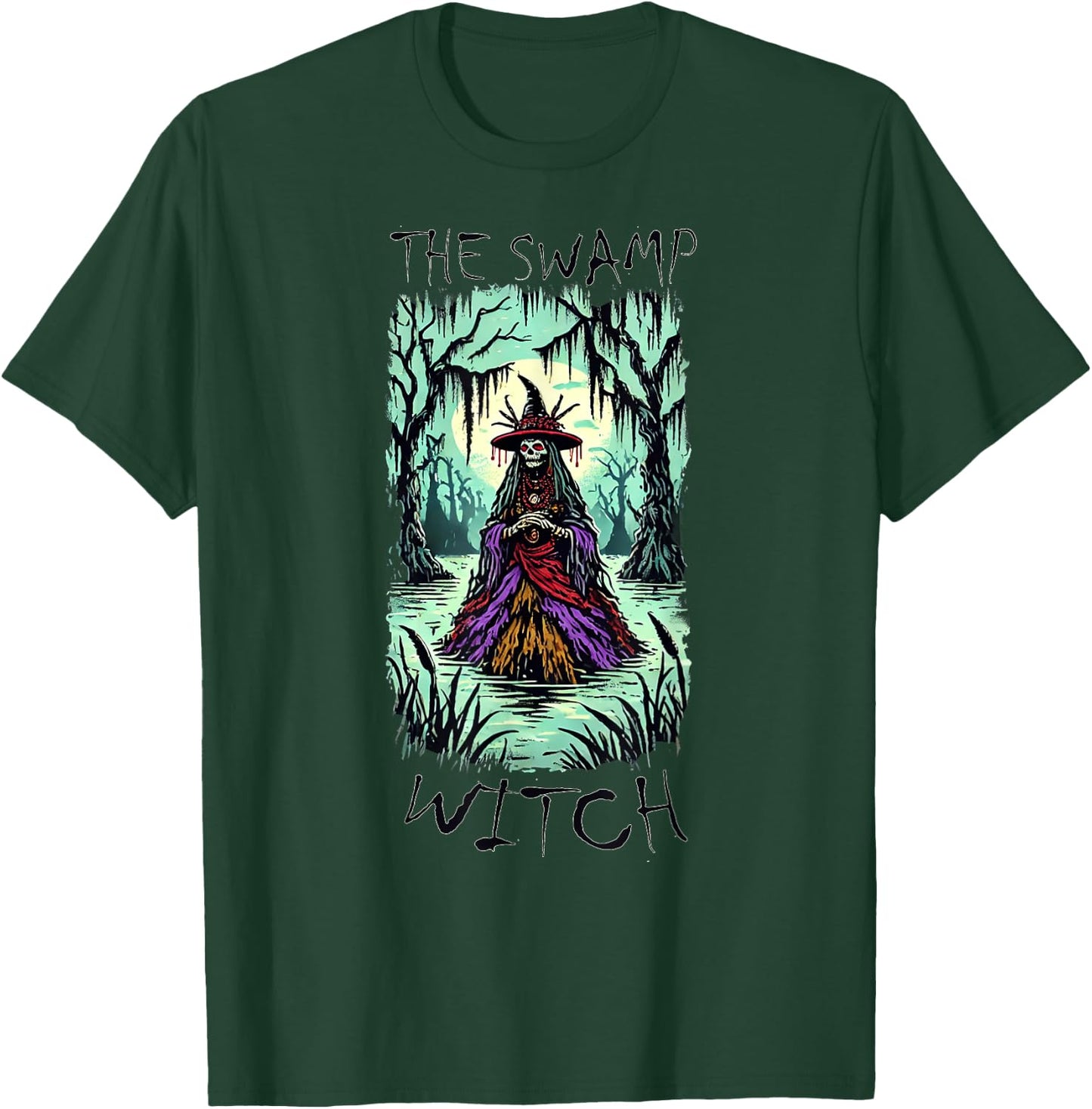 Louisiana Swamp Voodoo Witch Halloween T-Shirt - T-Shirt | Forest