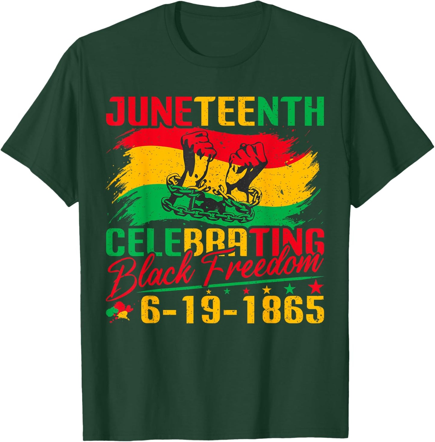 Juneteenth Celebrating Black Freedom 1865 African Women Men T-Shirt - T-Shirt | Forest