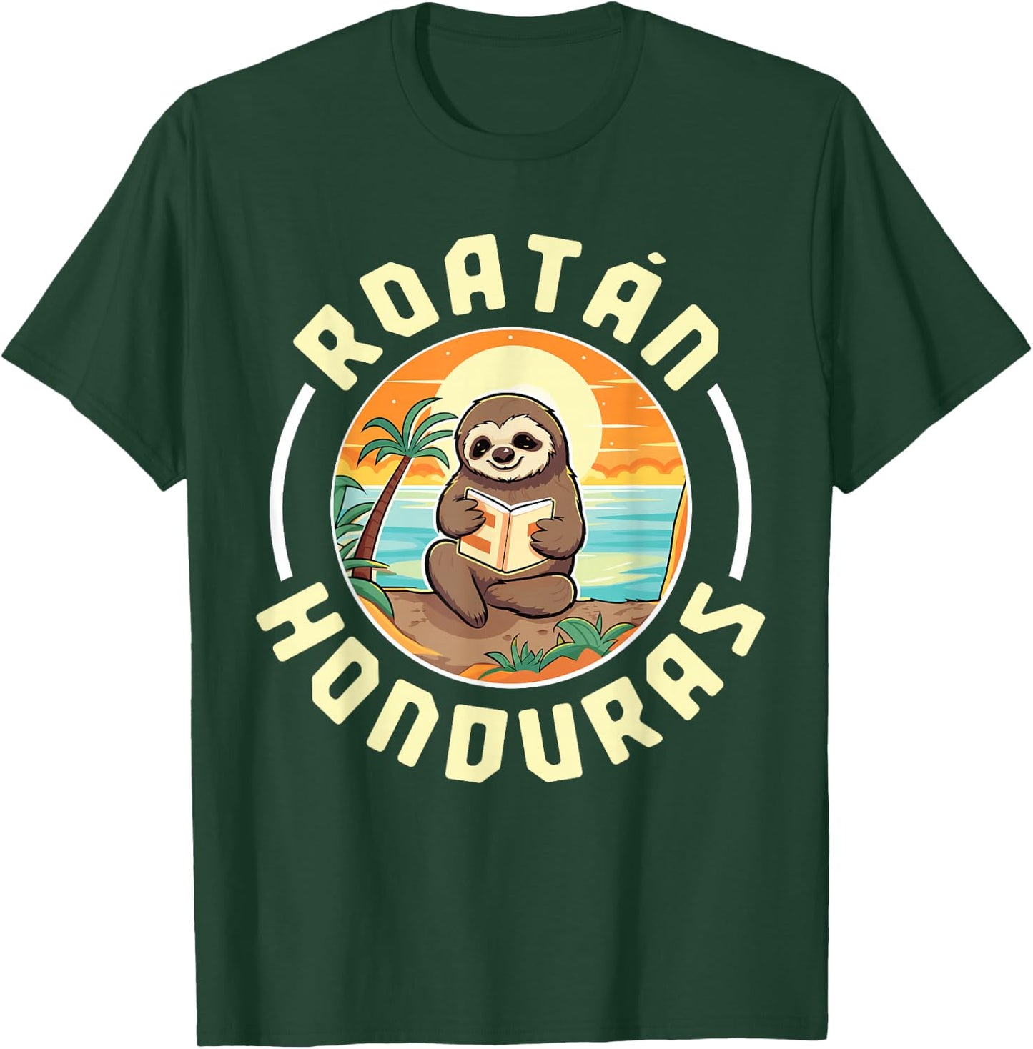 Roatan Honduras Vacation Sloth Beach Summer T-Shirt - T-Shirt | Forest
