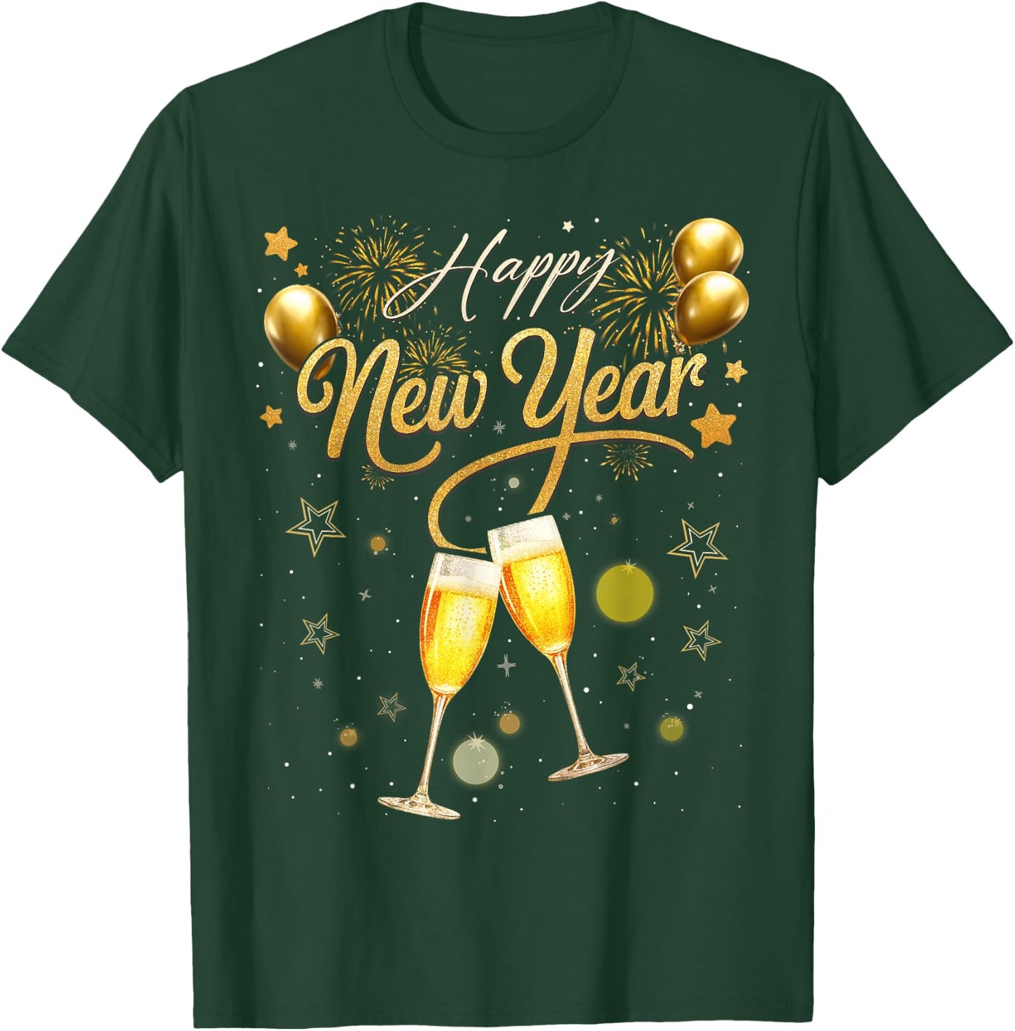 New Years Eve Party Supplies 2026 Happy New Year Fireworks T-Shirt - T-Shirt | Forest