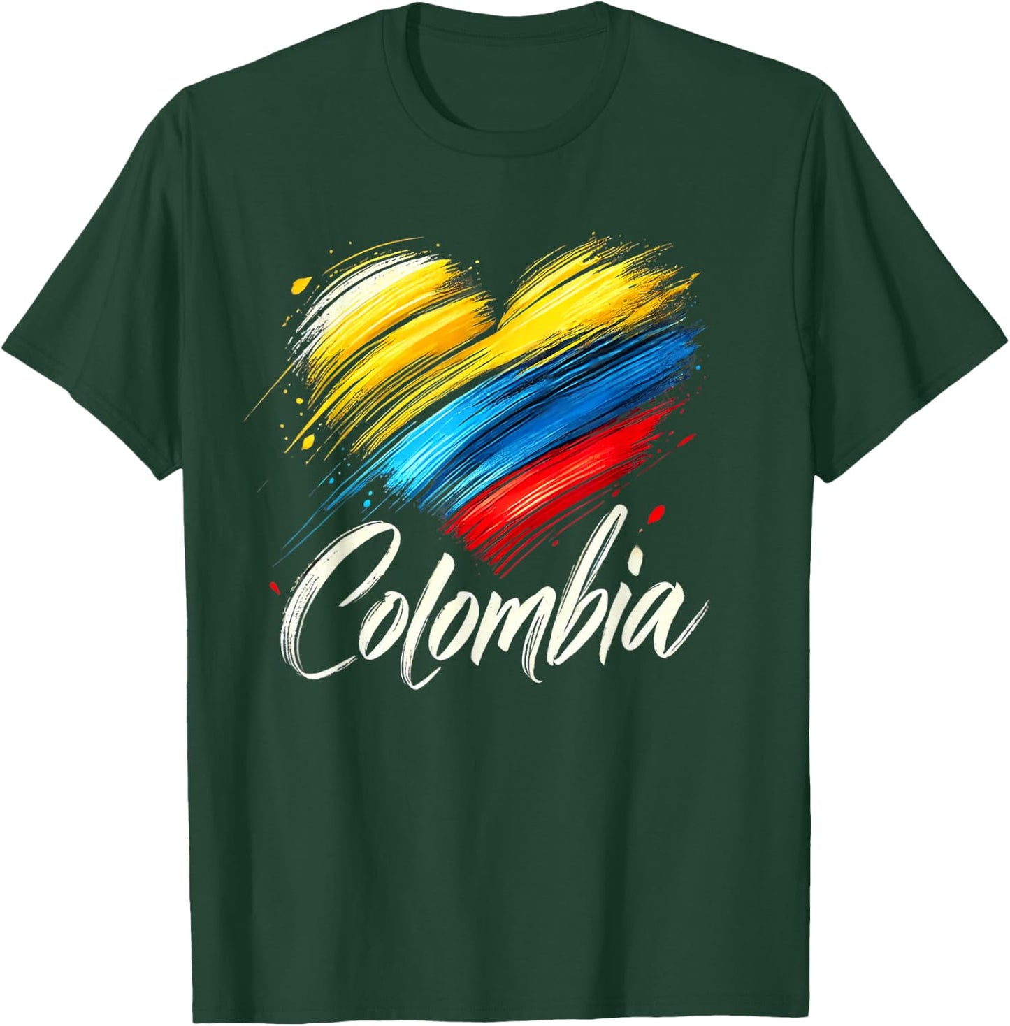 Colombia Flag Heart Colombian Pride T-Shirt - T-Shirt | Forest