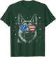 German Shepherd American Flag Patriotic USA 4th of July T-Shirt - T-Shirt | Forest