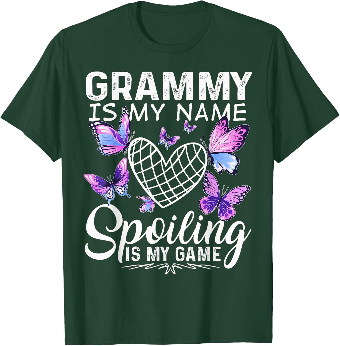 Grammy is my Name Spoiling is my Game Cute Butterflies print T-Shirt - T-Shirt | Forest