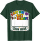 Last Day 1st Grade Sign Here Autograph Squad Memory Fun Kids T-Shirt - T-Shirt | Forest
