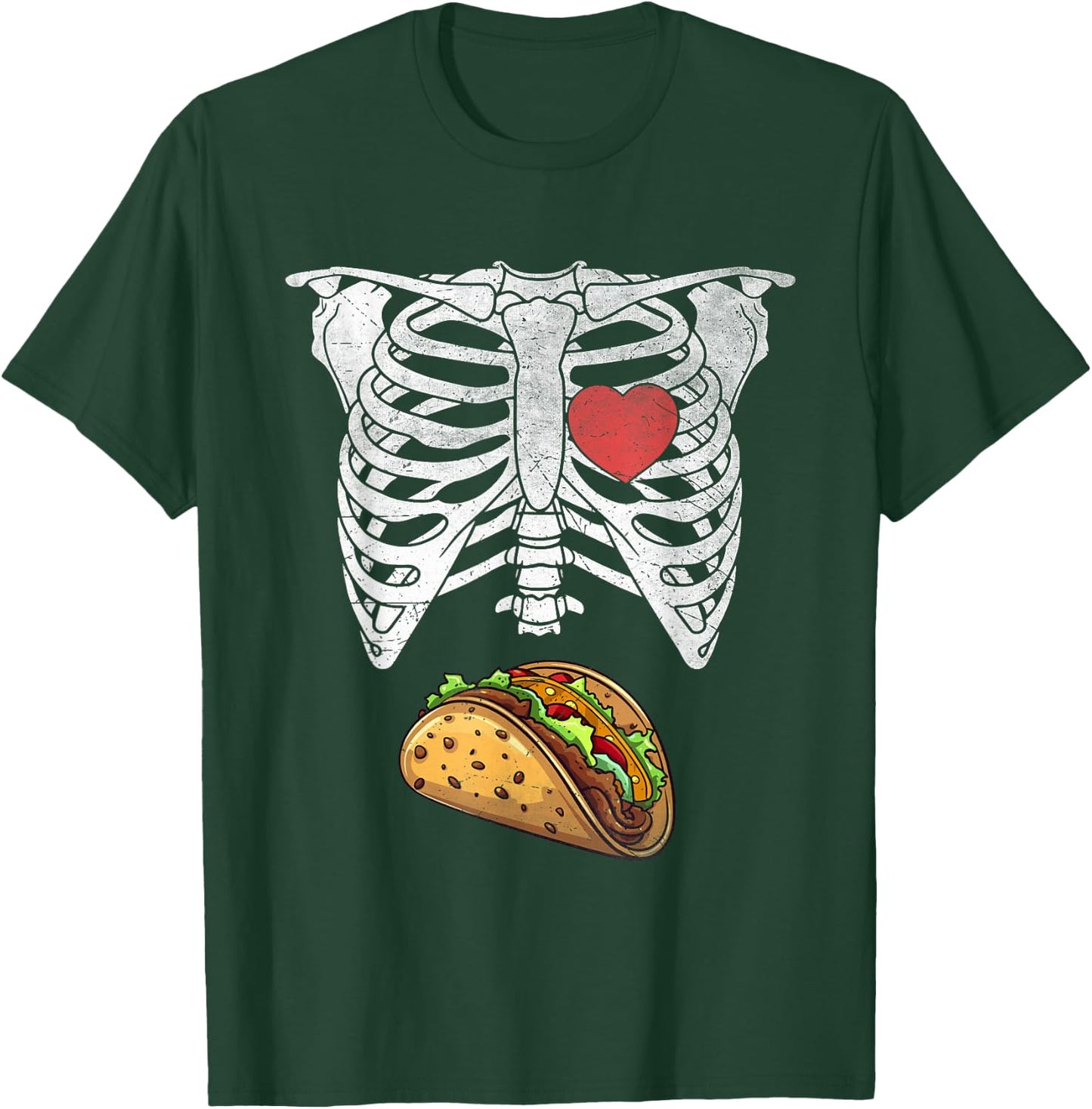 Halloween Dad Skeleton Tacos Funny Pregnancy Couple T-Shirt - T-Shirt | Forest