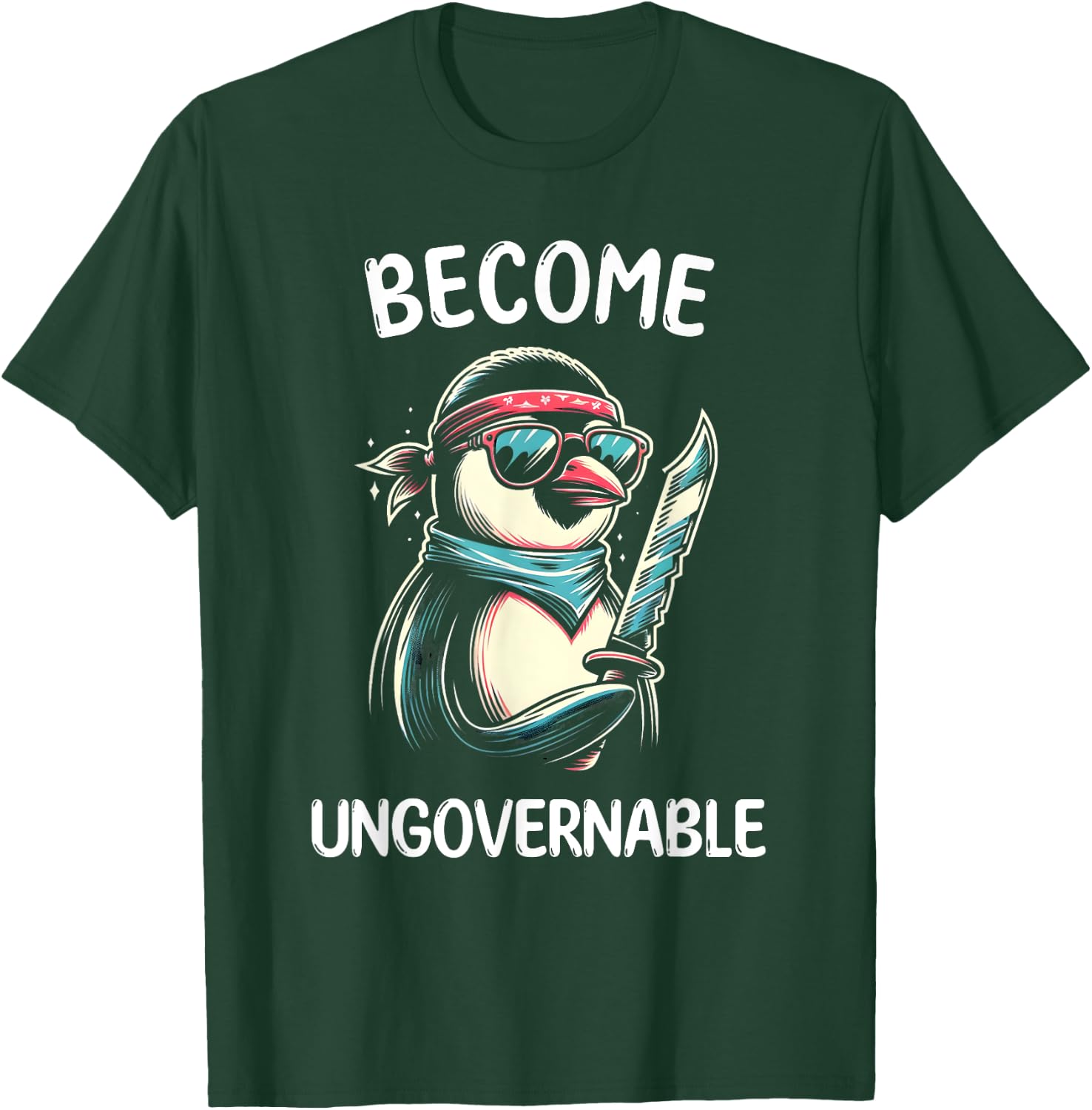 Become Ungovernable Meme - Funny Penguin Meme Retro Vintage T-Shirt - T-Shirt | Forest