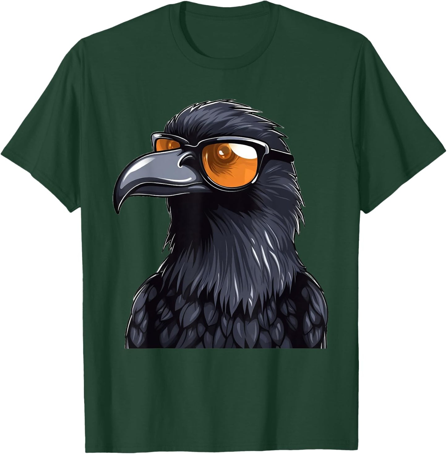 Crow Raven Bird Wearing Sunglasses T-Shirt - T-Shirt | Forest