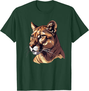 Mountain Lion Caricature T-Shirt - T-Shirt | Forest