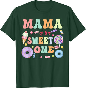 Mama of The Sweet One Lollipop Candy Birthday Party Family T-Shirt - T-Shirt | Forest