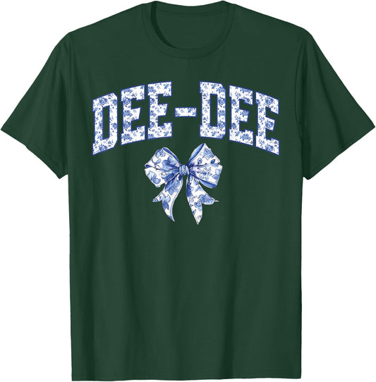 Dee-Dee Coquette Toile Blue Bow Floral Family Matching T-Shirt - T-Shirt | Forest