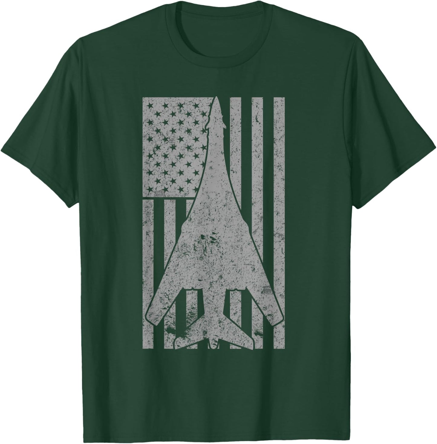 B-1 Lancer Supersonic Bomber Airplane Vintage Flag T-Shirt - T-Shirt | Forest