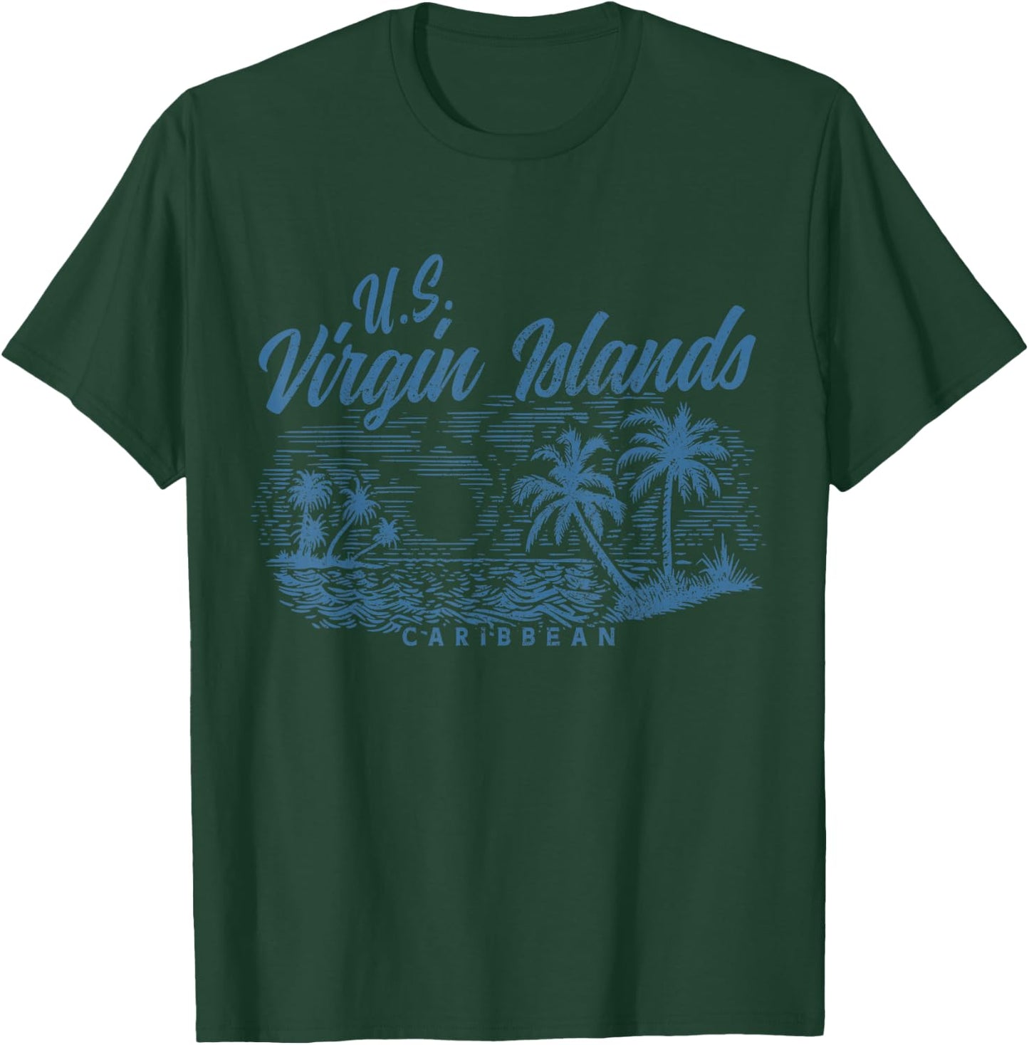 US Virgin Islands Pride Beach Vacation USVI Vintage T-Shirt - T-Shirt | Forest