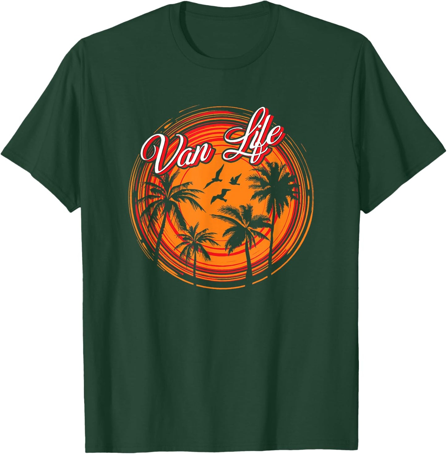 Retro Vintage Van Life is The Real Adventure T-Shirt - T-Shirt | Forest