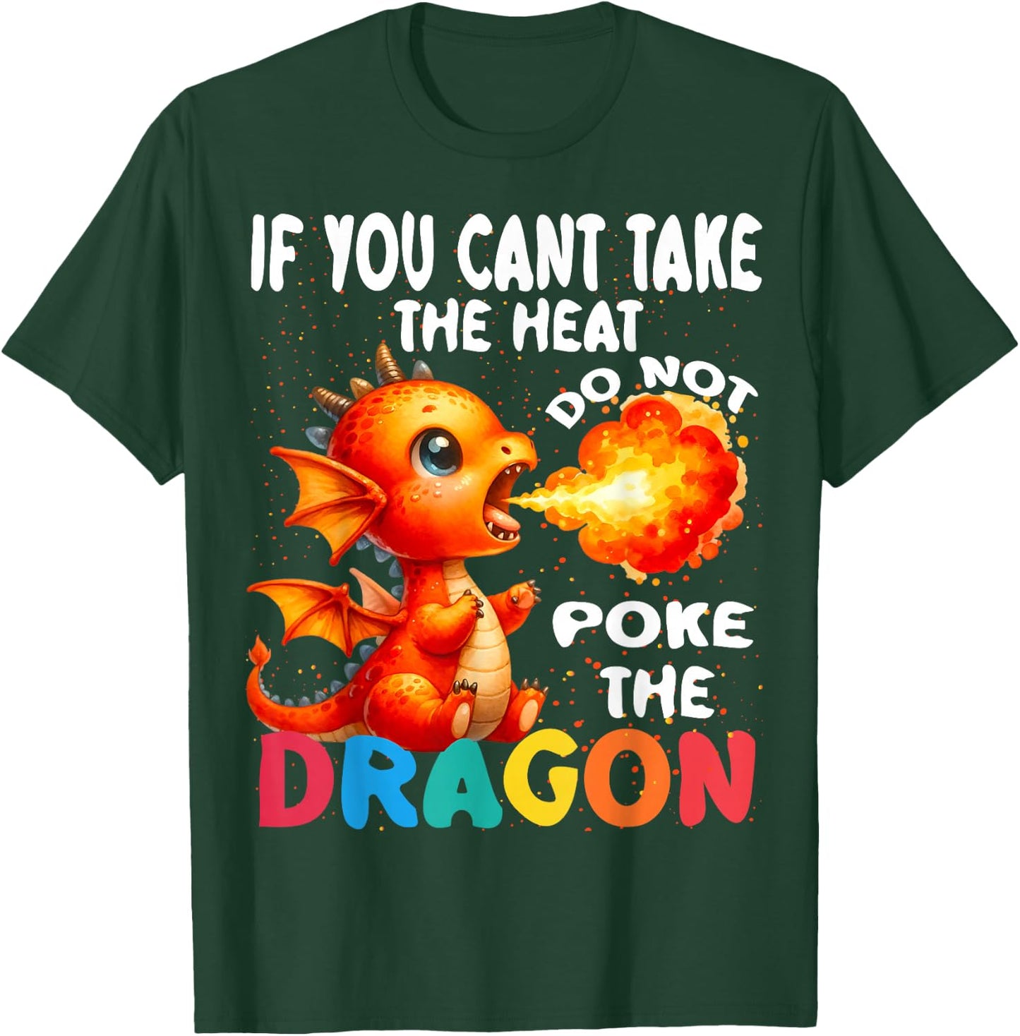 Flying Mythical Creature Cool Dragon Kids Toddler Boys Girls T-Shirt - T-Shirt | Forest