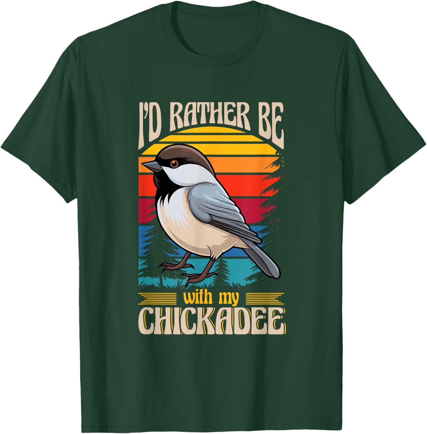Black Capped Chickadee Lover Birding Birdwatcher Chickadee T-Shirt - T-Shirt | Forest