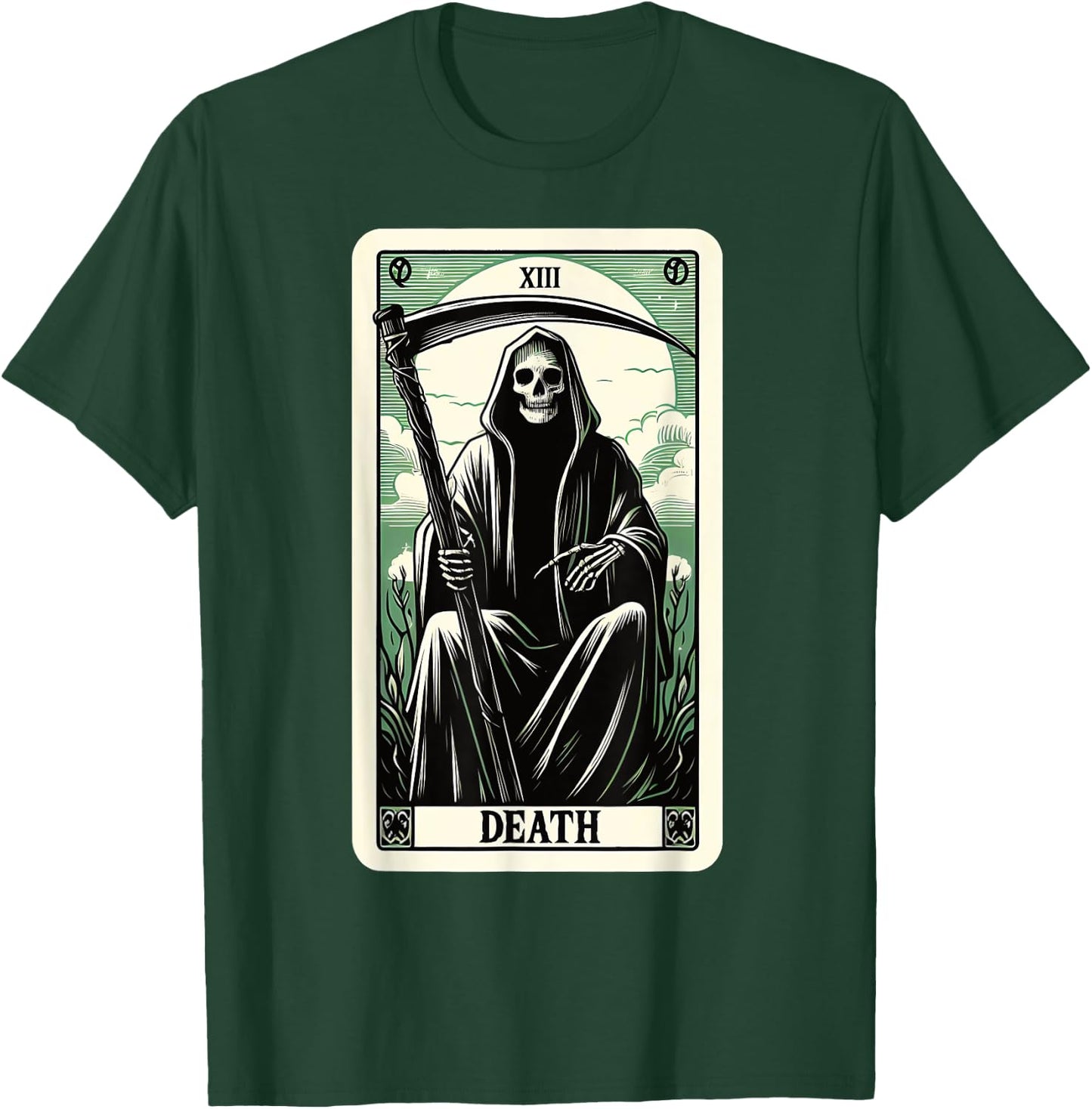 Blackcraft Clothing & Fortune Telling Accessories Tarot Card Death XIII, Satanic Goth Halloween Grim Reaper , Small T-Shirt - T-Shirt | Forest