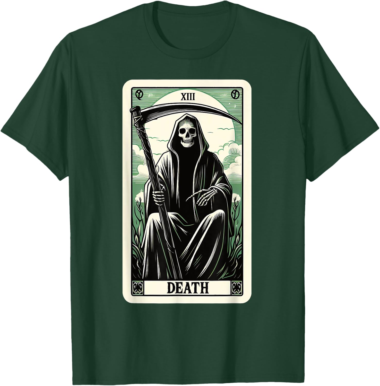 Blackcraft Clothing & Fortune Telling Accessories Tarot Card Death XIII, Satanic Goth Halloween Grim Reaper , Small T-Shirt - T-Shirt | Forest