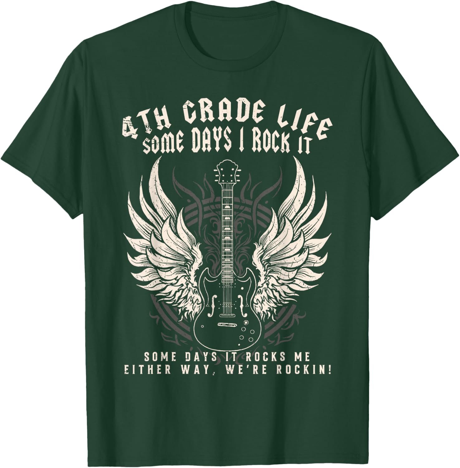 4th Grade Teacher Some Days I Rock It Middle School Teacher Men Women Kids T-Shirt - T-Shirt | Forest