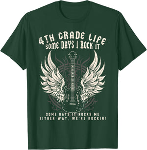 4th Grade Teacher Some Days I Rock It Middle School Teacher Men Women Kids T-Shirt - T-Shirt | Forest