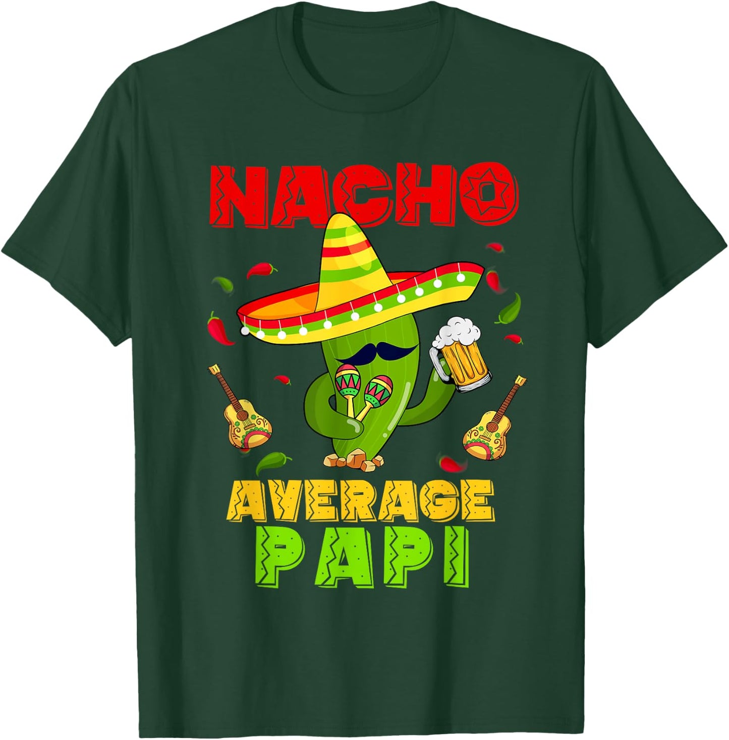 Dabbing Cactus Nacho Average Papi Cinco De Mayo Fiesta T-Shirt - T-Shirt | Forest