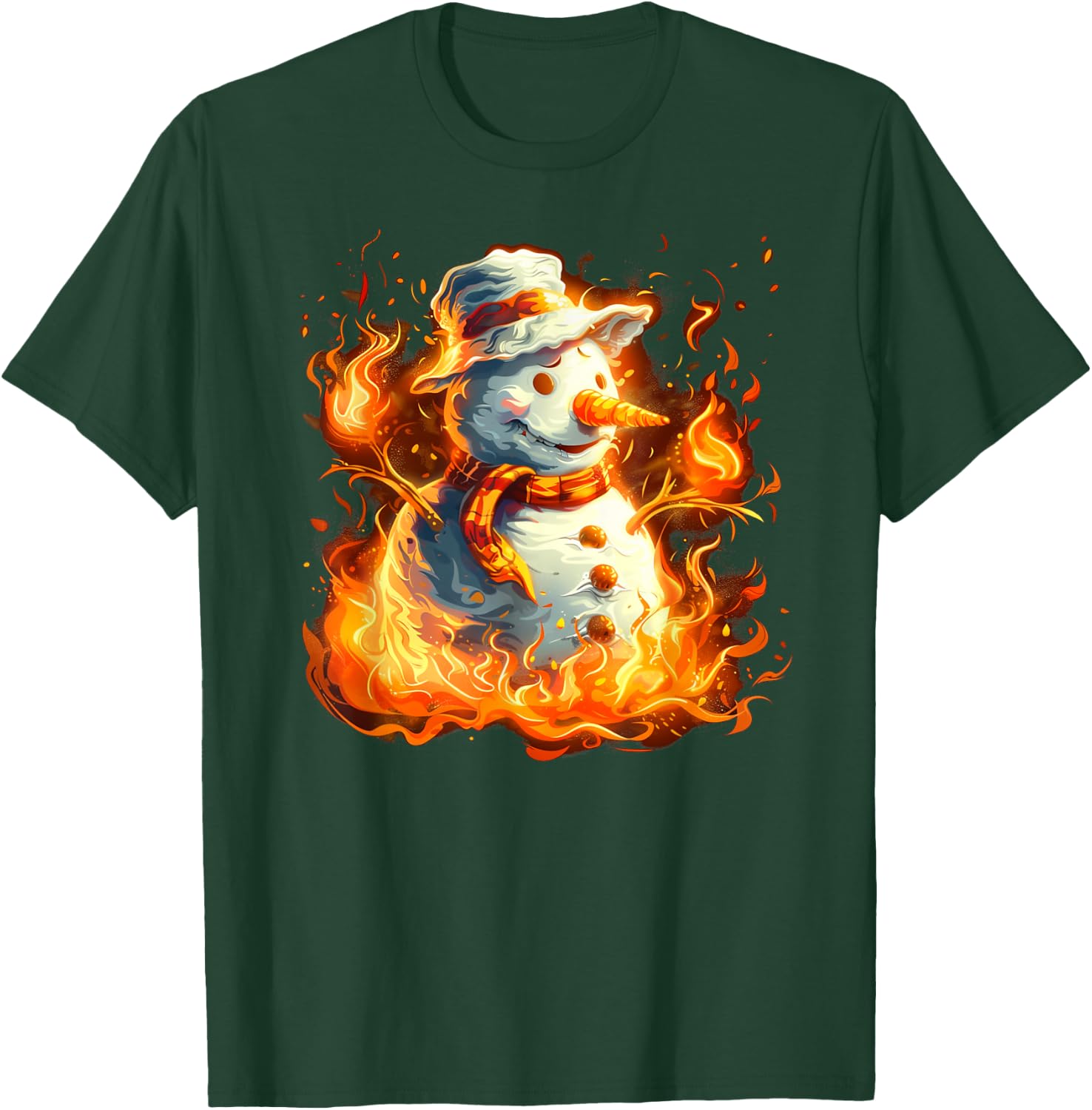 Funny burning Snowman Outfit for Winter Lovers T-Shirt - T-Shirt | Forest