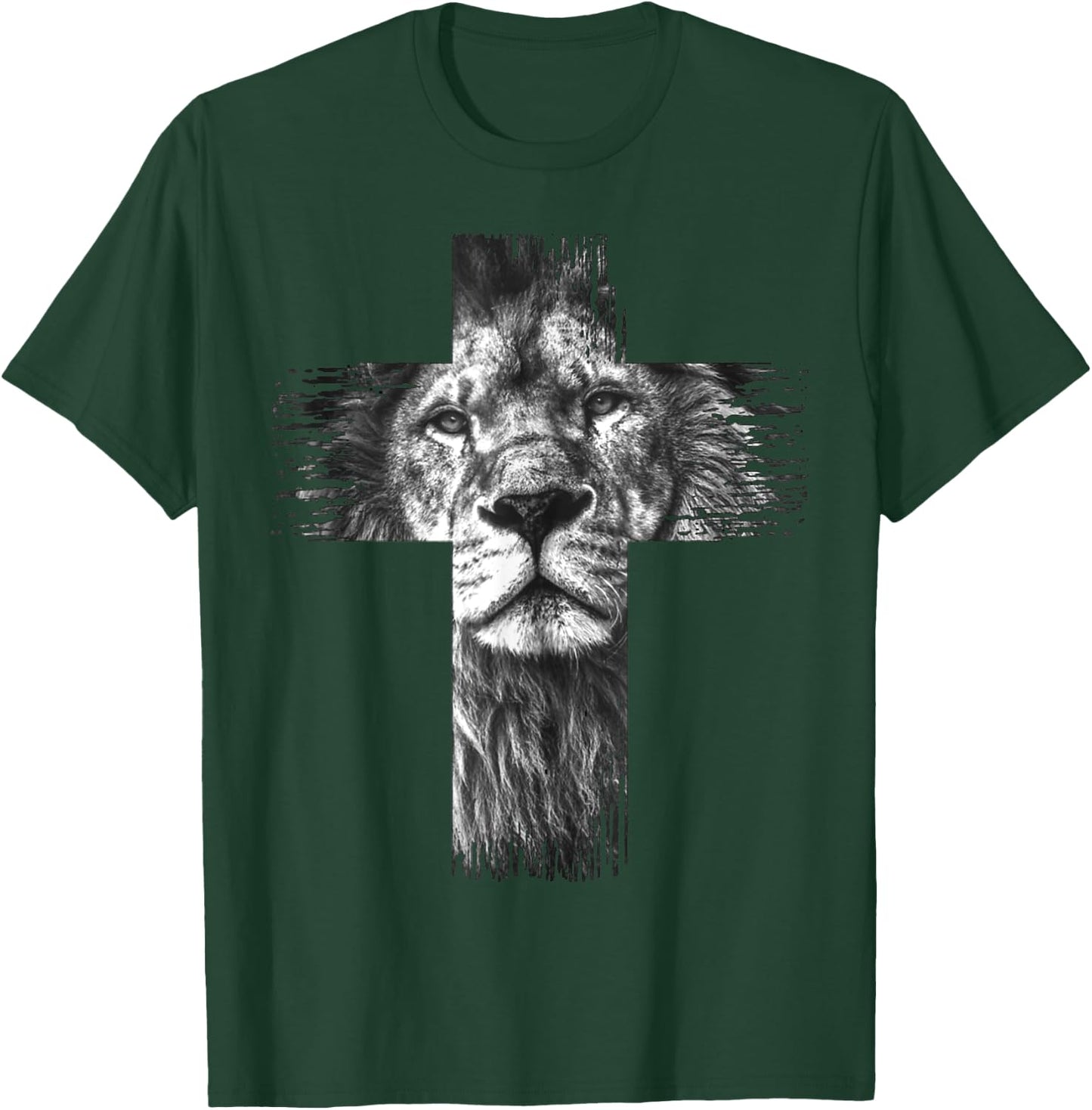 Christian Jesus Lion of Tribe Judah Cross Gift Women T-Shirt - T-Shirt | Forest