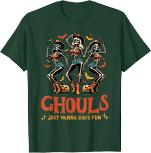 Funny Halloween Ghouls Just Wanna Have Fun Cowgirl T-Shirt - T-Shirt | Forest