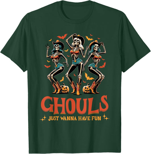 Funny Halloween Ghouls Just Wanna Have Fun Cowgirl T-Shirt - T-Shirt | Forest