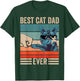 Vintage Best Cat Dad Ever Bump Fist father's day Cat Daddy Men Women Girls Kids T-Shirt - T-Shirt | Forest
