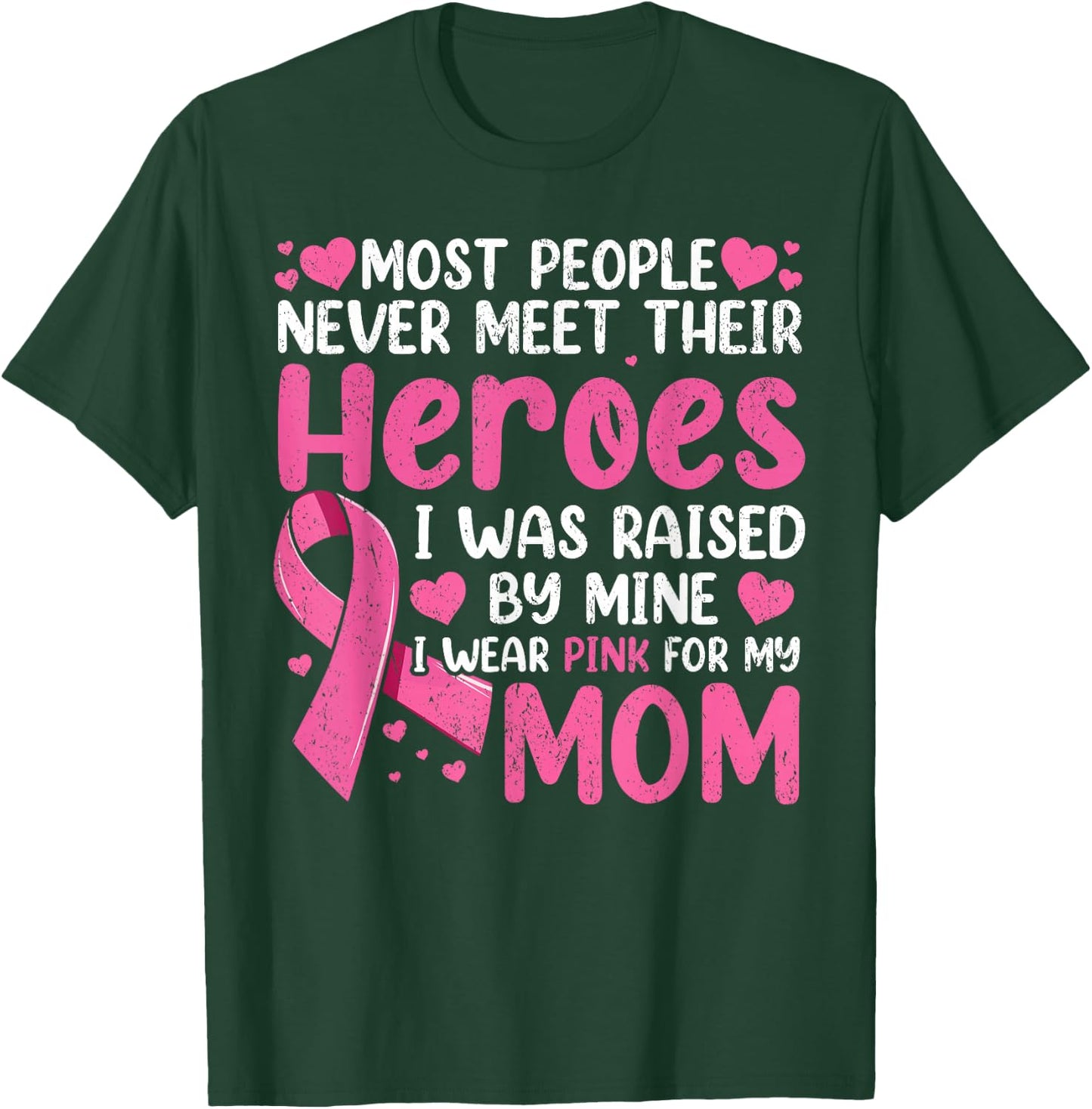 Vintage Breast Cancer Mom, Support Mother Pink Ribbon Women T-Shirt - T-Shirt | Forest
